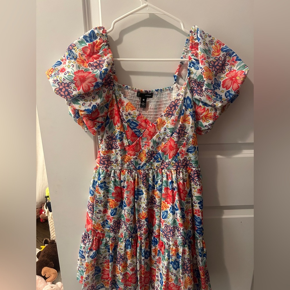 Floral Dress with Puff Sleeves